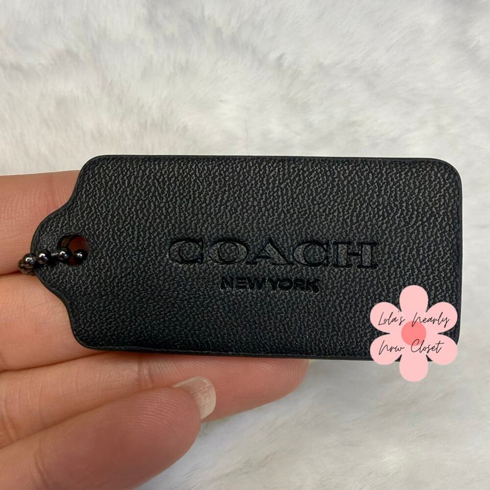 2" COACH Black Fob Bag Charm Hang tag Hangtag